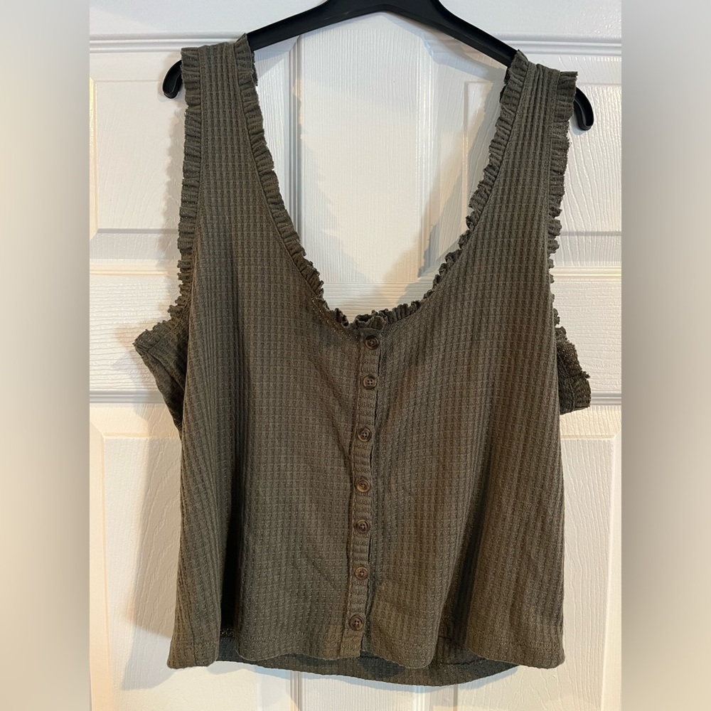 Wild Fable Target Button Front Waffle Tank Top